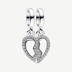 Charm Pandora Moments Bạc Hai Mảnh Ghép Hình Trái Tim