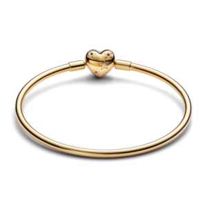 Alternative view of Vòng Kiềng Pandora Moments Mạ Vàng 14K Khóa Trái Tim Đính Đá