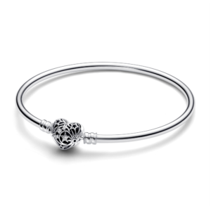 Vòng Kiềng Bạc Pandora Moments Khóa Trái Tim Đính Đá