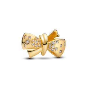Charm Pandora Moments Mạ Vàng 14K Hình Nơ Đính Đá