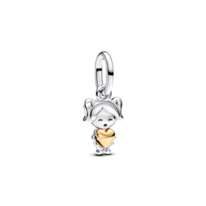 Alternative view of Charm Pandora Moments Mạ Vàng 14K Bé Gái Ôm Trái Tim