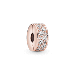 Charm Bấm Mạ Vàng Hồng 14K Đính Đá CZ Trắng