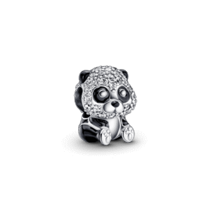 Charm Bạc Pandora Moments Gấu Trúc Tráng Men Đen