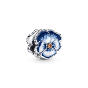 Charm Bạc Pandora Moments Bông Hoa Tráng Men Xanh