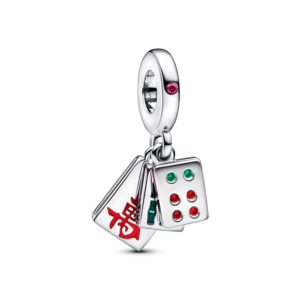 Charm Pandora Moments Bạc Bộ Mạt Chược Tráng Men