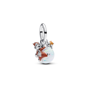 Charm Disney Chip Và Dale Với Đá Opal Màu Trắng