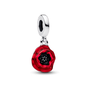 Charm Pha Lê Đen - Cánh Hoa Đỏ Lặng Lẽ Màn Đêm