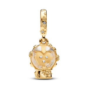 Charm Treo Pandora Moments Mạ Vàng 14K Quả Cầu Tuyết