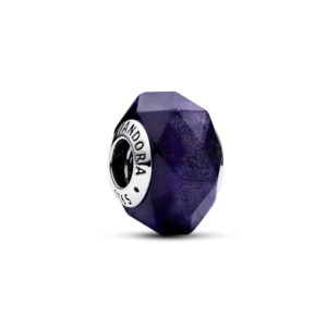Charm Murano Pandora Moments Màu Xanh Thẫm Góc Cạnh