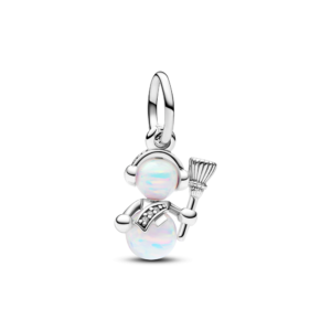 Charm Treo Pandora Moments Bạc Người Tuyết Đá Opal