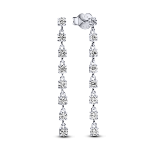 Hoa Tai Bạc Pandora Timeless Dạng Rơi Đính Đá