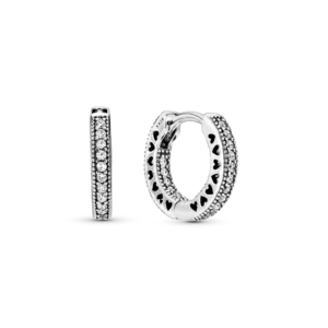 Hoa Tai Bạc Pandora Signature Vòng Tròn Đính Đá